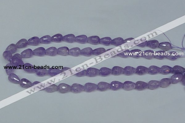 CNA430 10*14mm faceted teardrop natural lavender amethyst beads