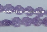CNA434 15.5 inches 12mm carved flower natural lavender amethyst beads