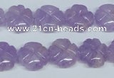 CNA435 15.5 inches 15mm carved flower natural lavender amethyst beads