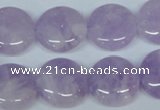 CNA436 15.5 inches 20mm flat round natural lavender amethyst beads