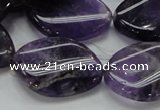 CNA44 15.5 inches 22*30mm twisted teardrop grade A natural amethyst beads