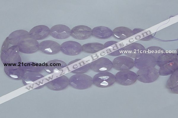 CNA458 15.5 inches 18*25mm faceted oval natural lavender amethyst beads