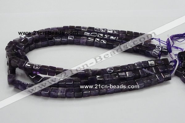 CNA46 15.5 inches 8*8*8mm cube grade A natural amethyst beads