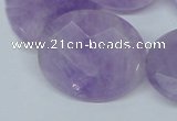 CNA460 15.5 inches 25*30mm faceted oval natural lavender amethyst beads