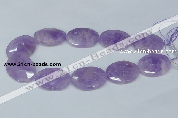 CNA461 15.5 inches 30*40mm faceted oval natural lavender amethyst beads