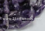 CNA47 15.5 inches 8*20mm faceted teadrop grade AB natural amethyst beads