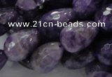 CNA48 15.5 inches 13*18mm faceted teadrop grade AB natural amethyst beads