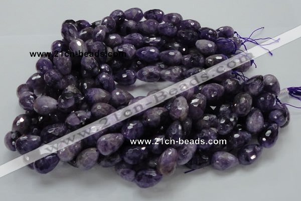 CNA48 15.5 inches 13*18mm faceted teadrop grade AB natural amethyst beads