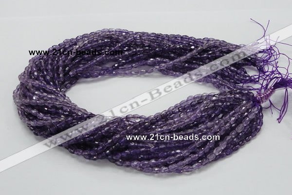 CNA49 15.5 inches 4*6mm faceted rice grade A natural amethyst beads