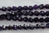 CNA501 15 inches 6mm faceted nuggets amethyst gemstone beads