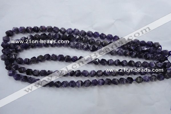 CNA502 15 inches 8mm faceted nuggets amethyst gemstone beads