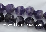 CNA504 15 inches 12mm faceted nuggets amethyst gemstone beads