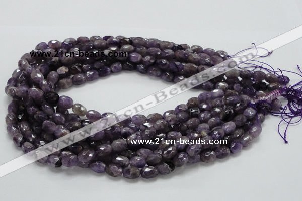 CNA51 15.5 inches 8*11mm faceted rice grade AB+ natural amethyst beads