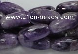 CNA52 15.5 inches 10*20mm faceted rice grade AB natural amethyst beads