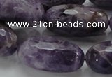 CNA55 15.5 inches 15*30mm faceted rice grade AB natural amethyst beads