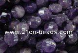 CNA57 15.5 inches 10mm faceted coin grade A natural amethyst beads