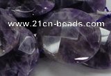 CNA58 15.5 inches 30mm faceted coin grade AB+ natural amethyst beads