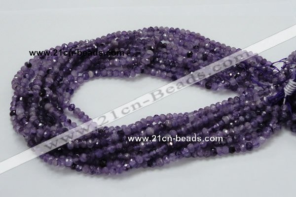 CNA60 15.5 inches 4*6mm faceted rondelle grade AB+ natural amethyst beads