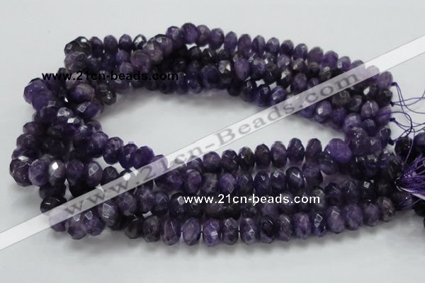 CNA63 15.5 inches 7*12mm faceted rondelle grade A natural amethyst beads