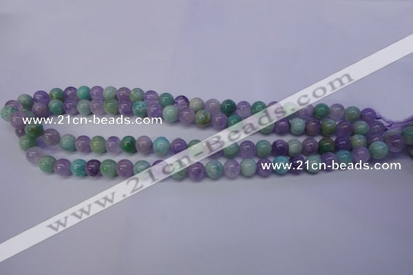CNA652 15 inches 8mm round lavender amethyst & amazonite beads