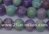 CNA654 15 inches 12mm round lavender amethyst & amazonite beads