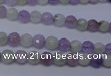 CNA661 15 inches 6mm faceted round lavender amethyst & prehnite beads