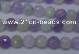 CNA662 15 inches 8mm faceted round lavender amethyst & prehnite beads