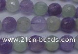 CNA663 15 inches 10mm faceted round lavender amethyst & prehnite beads