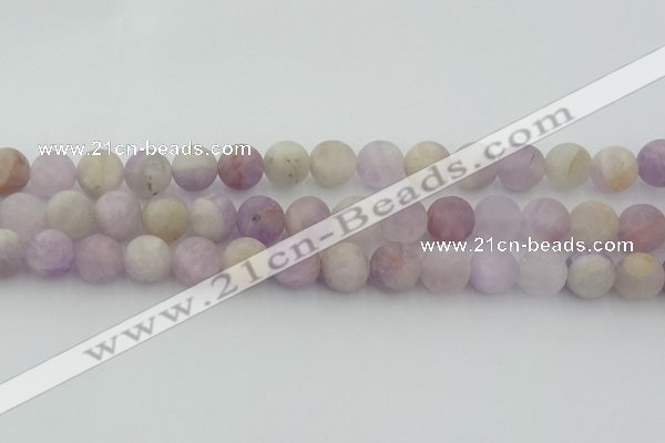 CNA674 15.5 inches 12mm round matte lavender amethyst beads