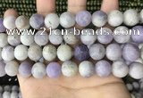 CNA679 15.5 inches 12mm round matte lavender amethyst beads