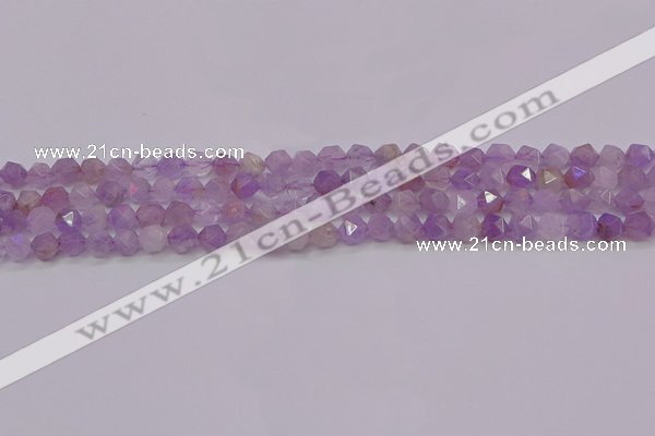 CNA691 15.5 inches 6mm faceted nuggets lavender amethyst beads