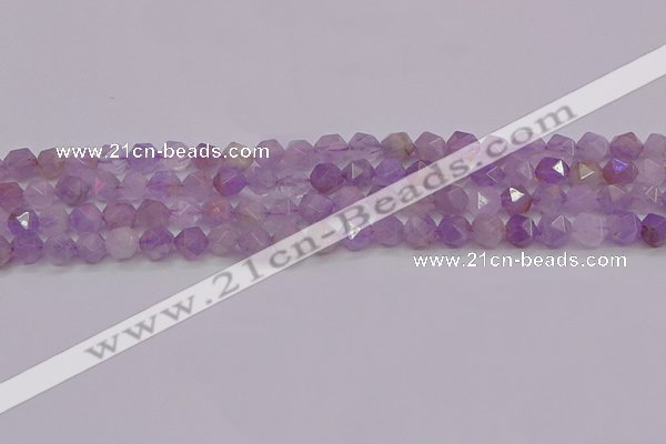 CNA692 15.5 inches 8mm faceted nuggets lavender amethyst beads