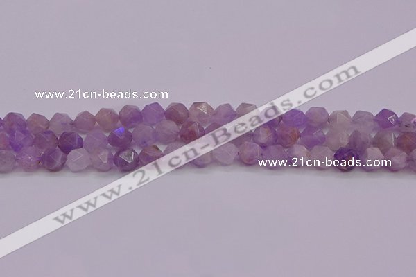 CNA693 15.5 inches 10mm faceted nuggets lavender amethyst beads