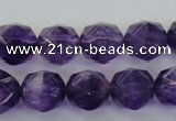 CNA70 15.5 inches 10mm faceted round natural amethyst beads