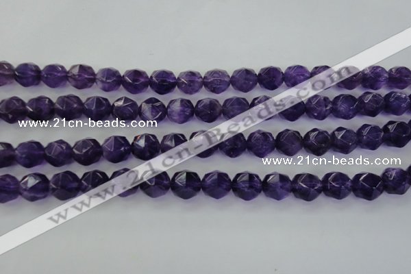 CNA70 15.5 inches 10mm faceted round natural amethyst beads