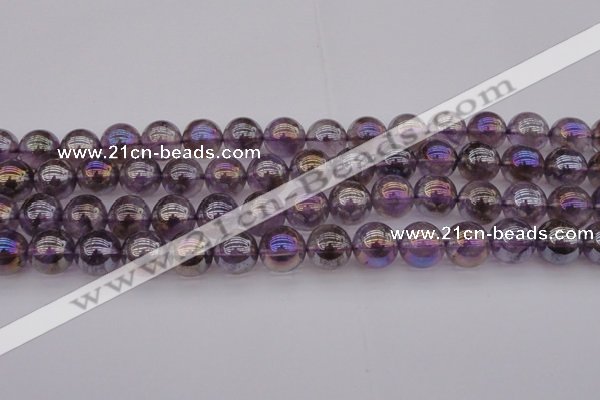 CNA704 15.5 inches 12mm round AB-color amethyst gemstone beads