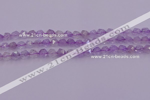 CNA731 15.5 inches 8mm faceted nuggets light lavender amethyst beads