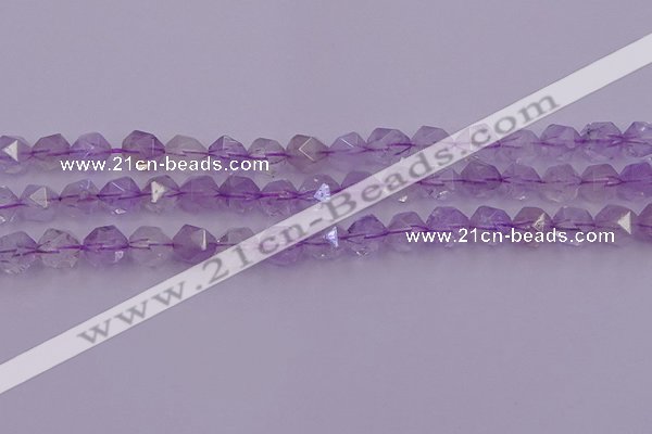 CNA732 15.5 inches 10mm faceted nuggets light lavender amethyst beads