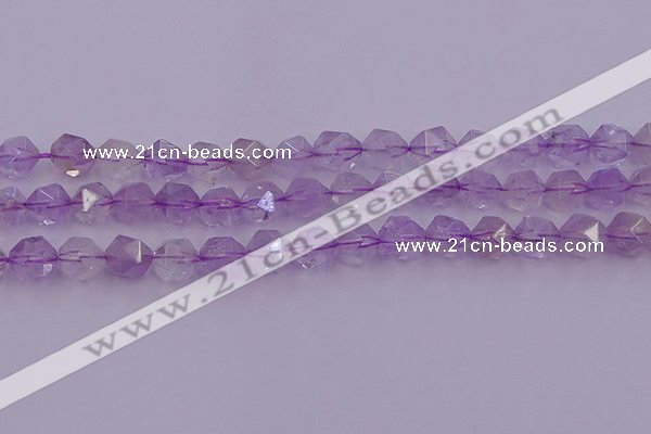 CNA733 15.5 inches 12mm faceted nuggets light lavender amethyst beads