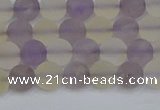 CNA741 15.5 inches 6mm round matte amethyst & citrine beads