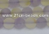 CNA742 15.5 inches 8mm round matte amethyst & citrine beads