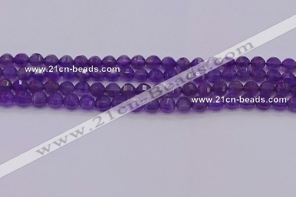 CNA751 15.5 inches 6mm faceted round natural amethyst beads