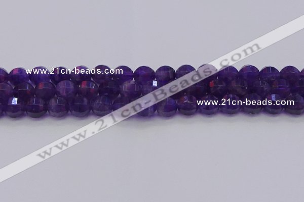 CNA753 15.5 inches 10mm faceted round natural amethyst beads