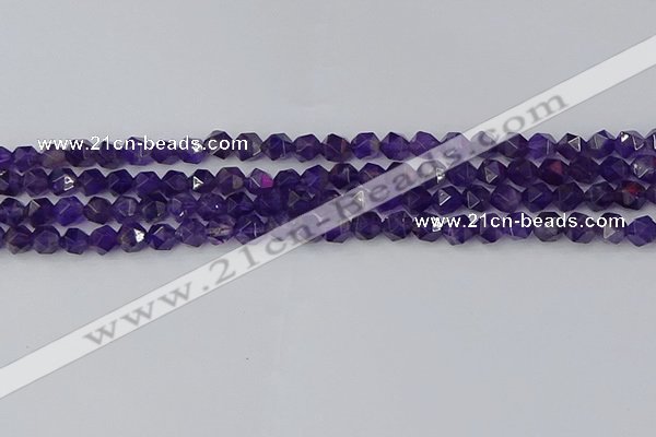 CNA757 15.5 inches 6mm faceted nuggets amethyst beads wholesale