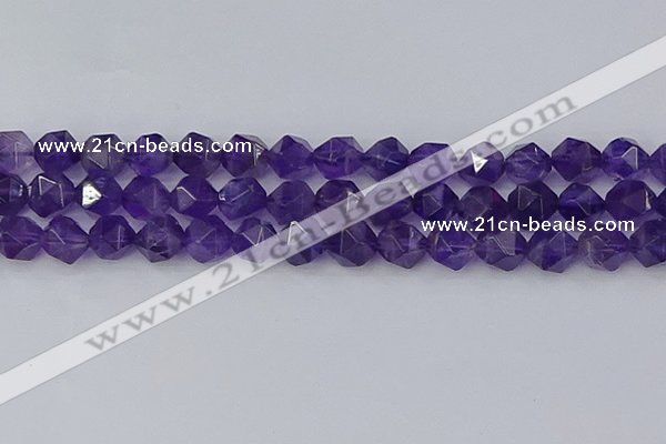 CNA760 15.5 inches 12mm faceted nuggets amethyst beads wholesale