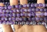 CNA766 15.5 inches 6mm faceted nuggets matte amethyst beads