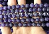 CNA767 15.5 inches 8mm faceted nuggets matte amethyst beads