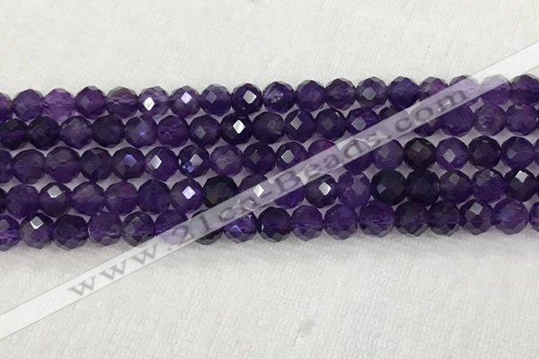 CNA774 15.5 inches 6mm faceted round amethyst gemstone beads