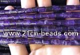 CNA776 15.5 inches 6*7mm - 6*8mm tube natural amethyst beads