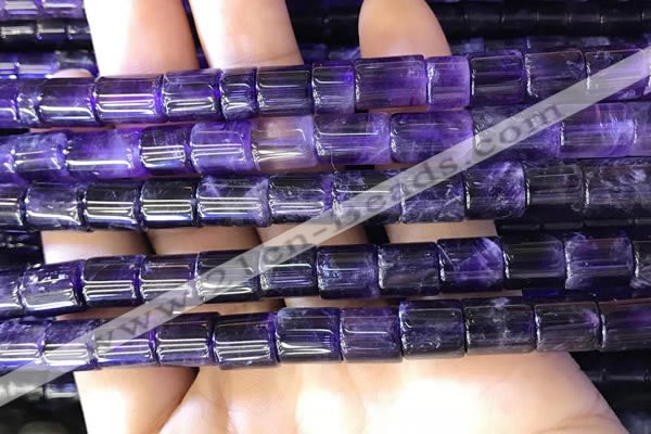 CNA778 15.5 inches 8*8mm - 8*9mm tube natural amethyst beads